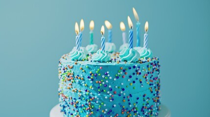 Sticker - The blue birthday cake