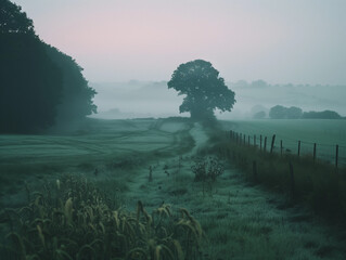 Sticker - Early Evening Thick Fog with Light Mist