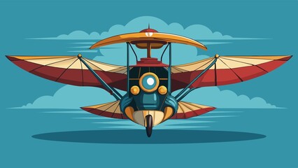 Wall Mural - Elegant flying machine poised for takeoff, science fiction, steampunk, old-fashioned, vintage