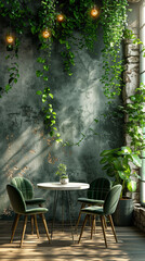 Wall Mural - table and chairs in the garden