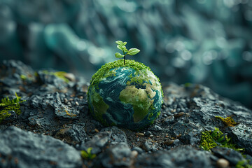Wall Mural - World environment and Earth Day concept with colorful globe and eco friendly enviroment.