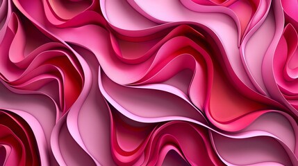 Poster - Seamless 3D wallpaper in pink and red, crafted for a stylish, modern, and chic contemporary interior.