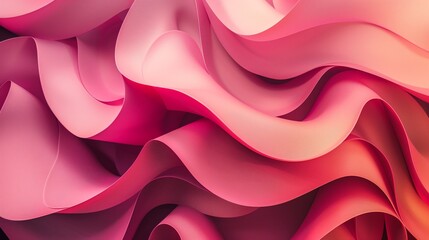 Poster - A looping animated background with curvy forms in pink and red, creating continuous dynamic movement.