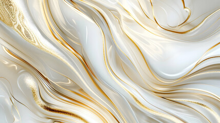 Wall Mural - white and gold swirling background with a high quality luxury feel ideal for backdrops, generative ai