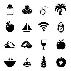 Poster - Minimalistic line art icons with clean lines and white background, ideal for web and app design, adding a touch of elegance to your projects.