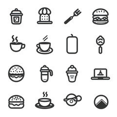 Poster - Minimalistic line art icons with clean lines and white background are ideal for enhancing the aesthetic appeal of websites and applications.