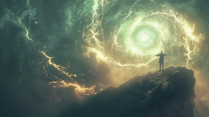Poster - Fantasy space universe with stars. Abstract cosmos light and art. Astronomy sky with nebula,