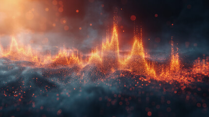 Poster - smoke backgrounds overlaid with dynamic stock graph curves for visual impact.