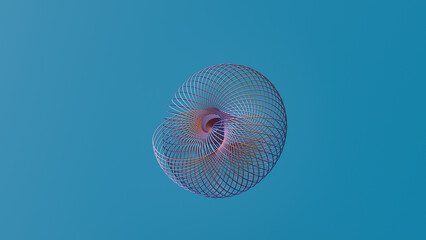 Abstract colorful strings against blue background