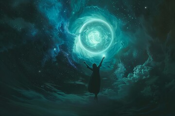 Poster - Space abstract star light fantasy universe background. Dream cosmos sky concept night galaxy science
