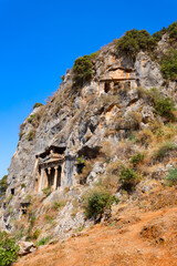 Wall Mural - The Tomb of Amyntas is an ancient Lycian rock tomb in Fethiye city, Turkey