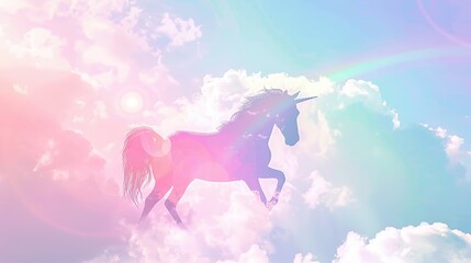 Sticker - Unicorn Silhouette in a Dreamy Sky