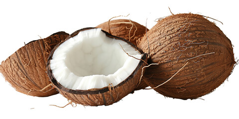 Wall Mural - Coconut isolated on transparent or white background 