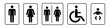 © MKIN - washroom signs. printable sticker of toilet symbol with man woman wc baby icons. restroom bathroom and change room sign. transparent png and vector illustration.