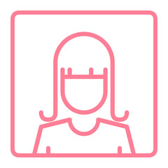 Sticker - women avatar icon, blank profile with woman avatar