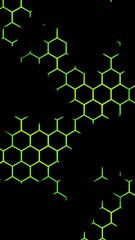Poster - Modern geometric background with hexagon shapes. Design. Green and black animation of a hexagonal grid.