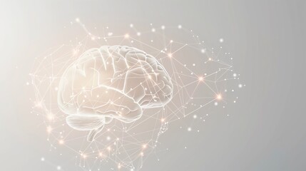Poster - Abstract concept of psychology illustrated with a minimalist design, featuring a single brain