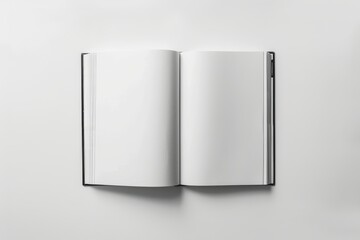 Poster - Top view of blank notebook on white background for mockup