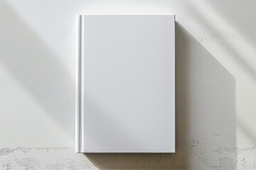 Poster - Blank square book mockup on white textured paper