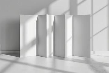 Poster - 3d rendering object. blank brochure on gray background.