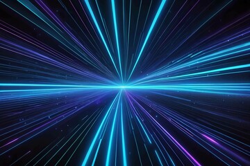 Wall Mural - abstract luminous lines moving in opposite direction speed and force sensing technology background