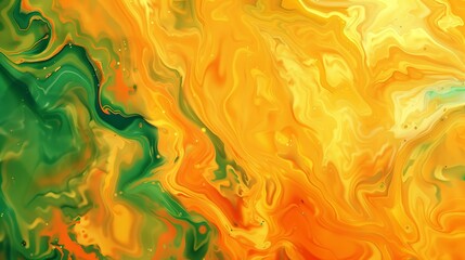 Poster - A vibrant abstract background with non-seamless patterns in sunshine yellow, peach fuzz, and lush green.