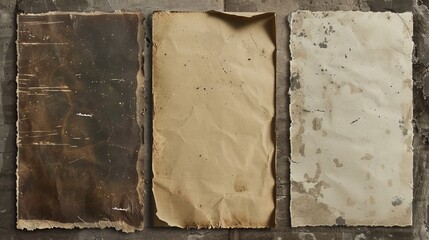 Wall Mural - This is an old vintage paper cover overlay vertical frame with a worn rough grunge effect. This is a distressed vinyl album mockup template design with a scratch rectangle area. Dirt and dust graphic