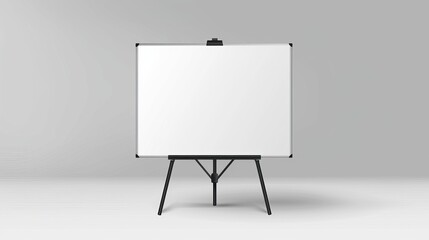 Poster - An easel presentation stand, a white board on a tripod, a realistic office frame for displaying signage at conferences and meetings, and a portable projector screen.