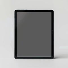 Poster - An isolated mockup of a silver tablet display with a blank screen. The template can be used on a white or transparent background if you prefer.