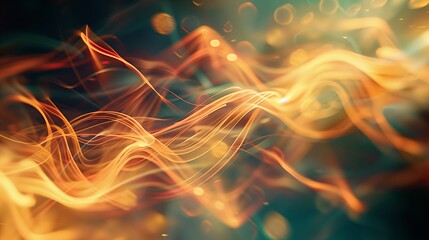 Poster - An organic abstract image with light trails, swirling smoke, and bokeh patterns, creating a dreamy atmosphere.