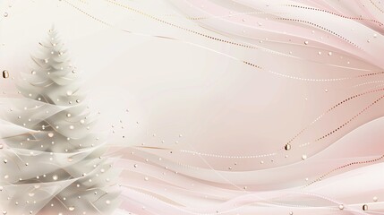 Poster - A minimalist Christmas banner with a modern, abstract design of a Christmas tree composed of simple