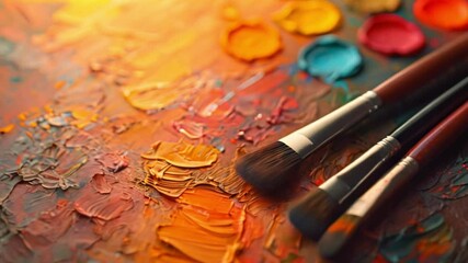 Aufkleber - This Background filled with artistic brushes and dynamic paint strokes. Creativity unleashed.