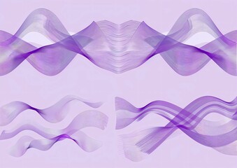 Wall Mural - A set of purple wavy lines in vector illustration on a simple background.