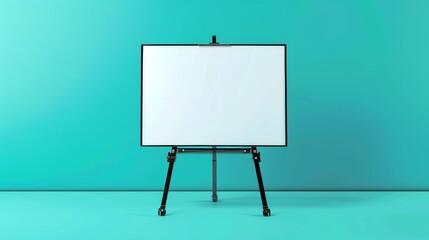 Poster - This is a very sturdy and practical white board on a tripod with a easel presentation stand. It is made of a ceramic surface and a tripod. There is a realistic office frame for education