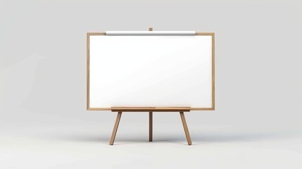 Poster - An ink-based white board. A tripod presentation stand. A realistic office frame for education conference or poster signage. A portable projector screen for advertising canvas display.