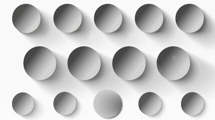 Poster - Decorative ellipse gradients with round shadows on surfaces isolated on transparent background.