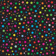 Wall Mural - seamless pattern with random colorful stars