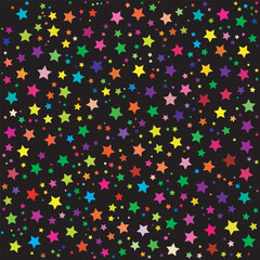 Wall Mural - seamless pattern with random colorful stars