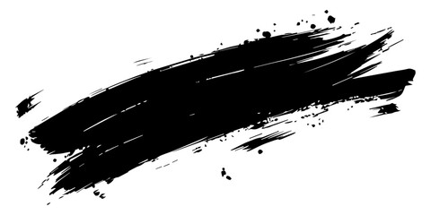 Black brush stroke vector illustration on white background