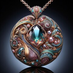 Wall Mural - 120 11. A rare gemstone necklace, photo. Изображение