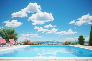 Sticker - Swimming pool sky architecture outdoors.