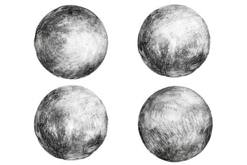 Poster - A collection of four balls with varying sizes and textures