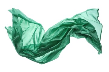 Poster - A close-up view of a green cloth against a white background