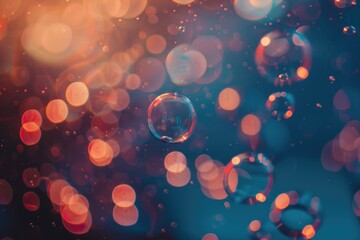 Poster - A collection of colorful bubbles suspended in mid-air