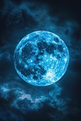 Aufkleber - A picture of a full moon shining through cloudy skies at night
