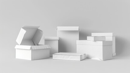 Poster - A collection of identical white boxes lined up side by side