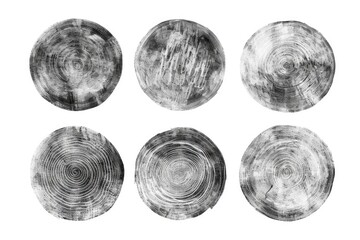 Poster - A set of four wooden rings with different patterns and designs