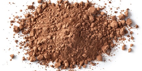 Poster - A small mound of brown earth on a clean, white background