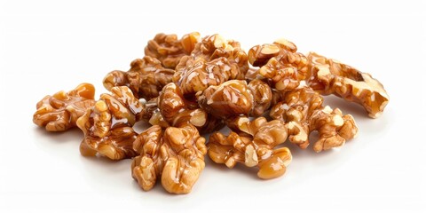 Poster - A pile of walnuts on a white surface