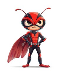 Wall Mural - Ant superhero cartoon isolated whitebackground 